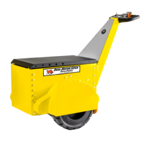 Dual-Motor Super PowerPusher™ transporting a 250,000 lbs railcar in an industrial rail yard